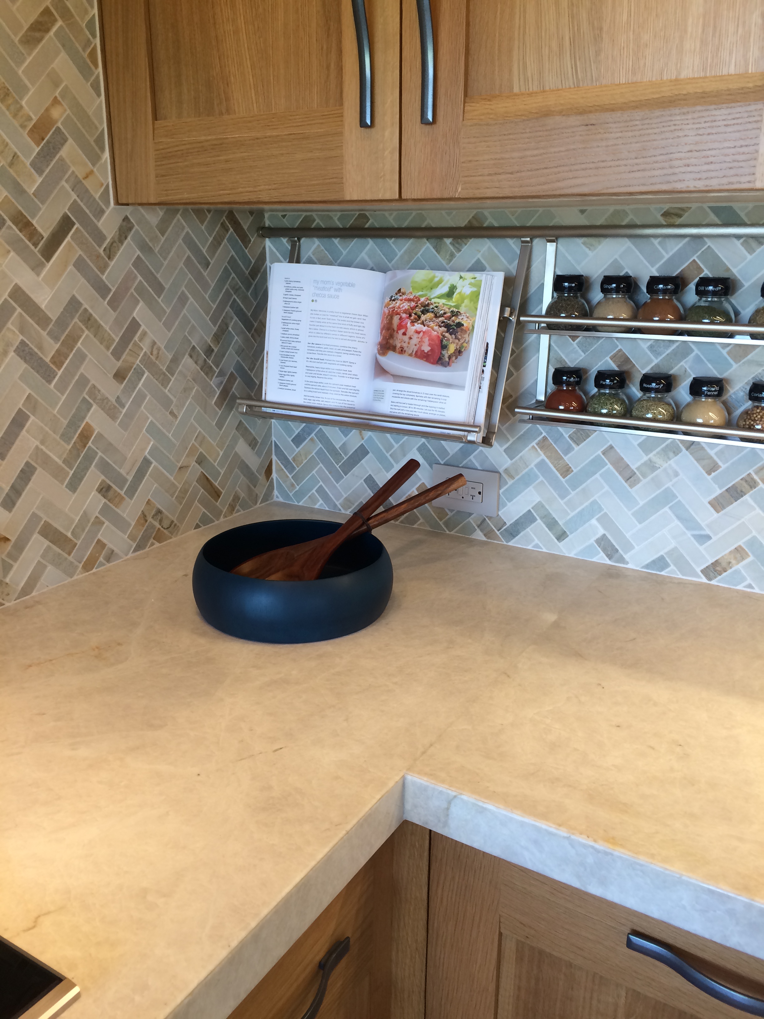 Kitchen counter with a leathered finish