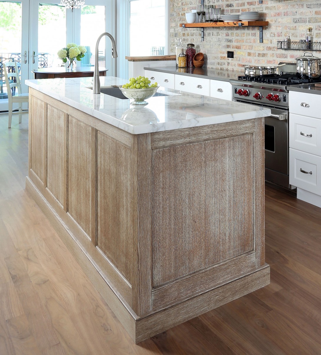 Rift Sawn White Oak Island with Distressed Finish Rift Sawn White Oak Island with Distressed Finish