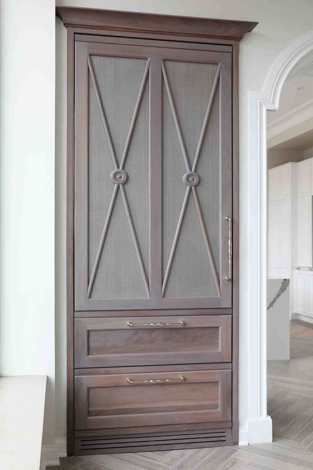 To achieve symmetry, armoires are most commonly done with a separate